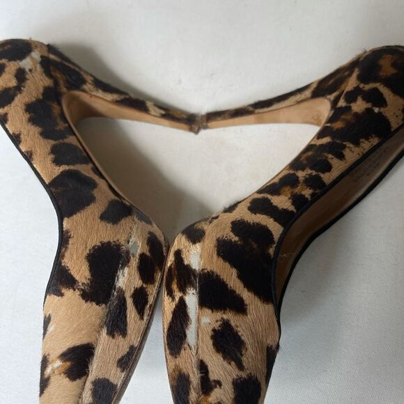 JCrew collection leopard print calf hair heels SZ8 - Picture 7 of 12